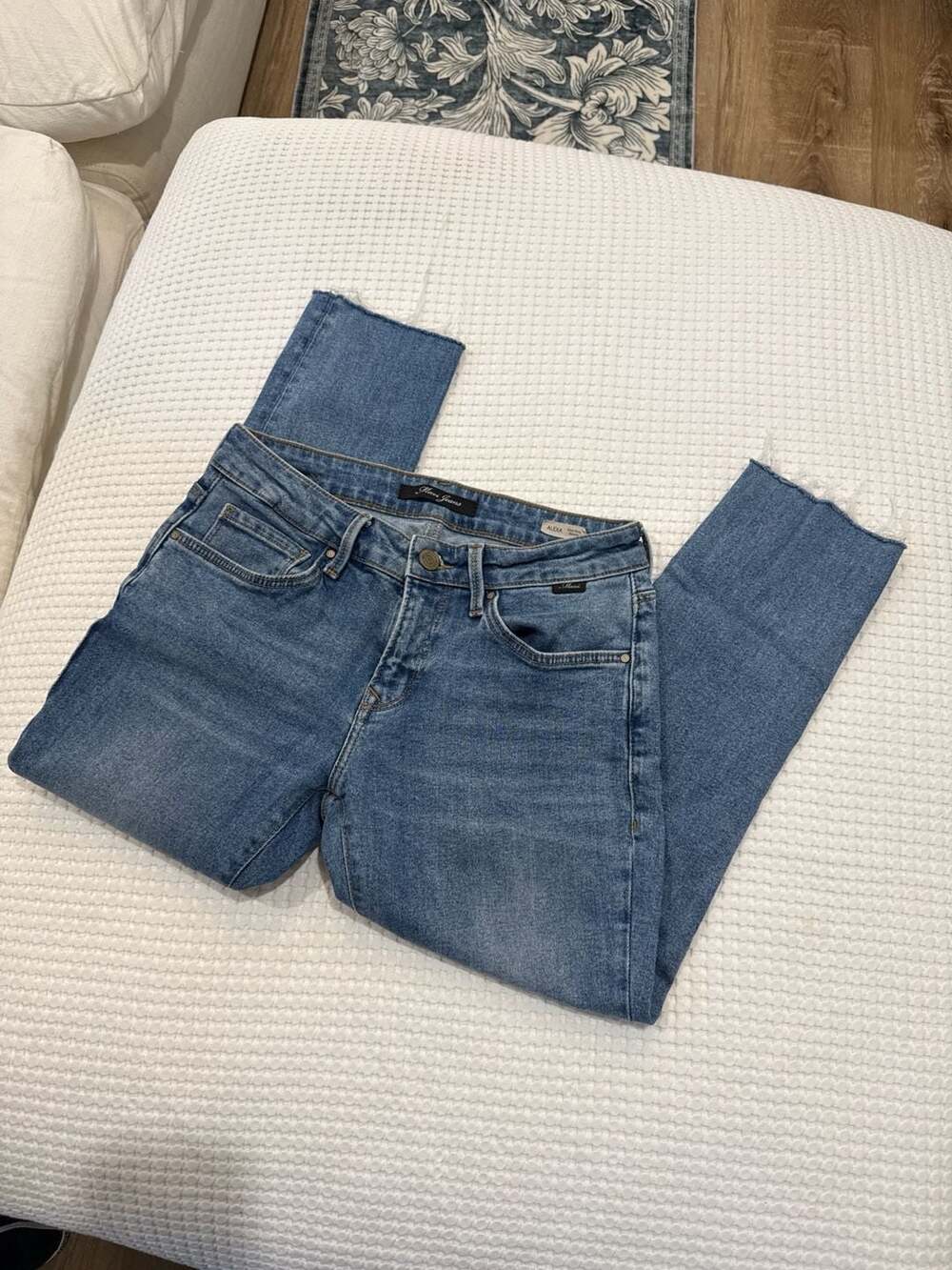 Mavi Alexa Mid-Rise Skinny Jeans with Raw Hem